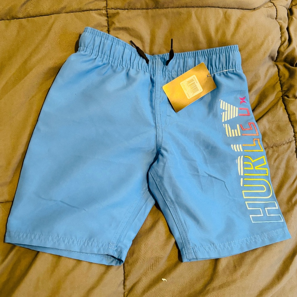 NWT Hurley Boy's Tie-Dye Boardshorts (Little Kids) Blue Gaze 7 Little Kid